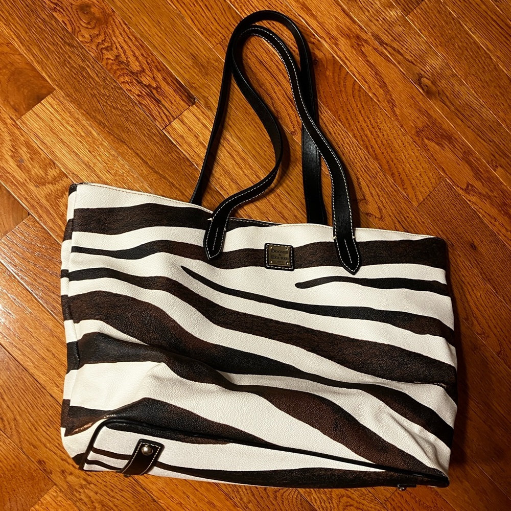 Vintage Dooney & Bourke Zebra Leather Tote: Y2K Shoulder Bag